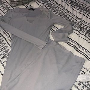 Long grey dress wore it for my gender reveal perfect condition